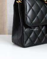 Chanel Classic Flap Small  | Black Caviar Gold Hardware-details