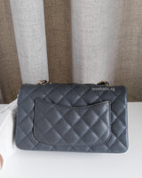 Chanel Classic Flap Mini Rectangle  | 18B Dark Grey Caviar Light Gold Hardware-back