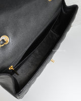 Chanel Classic Flap Jumbo | Black Caviar Gold Hardware-details