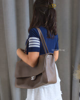 Chanel Maxi Flap 38cm | 26S Light Brown Caviar Silver Hardware-model