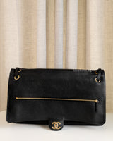 Chanel Maxi Flap 38cm | 26S Black Caviar Gold Hardware-details