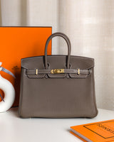 Hermes Birkin Retourne 25 | Etoupe Togo Gold Hardware-front