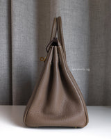 Hermes Birkin Retourne 25 | Etoupe Togo Gold Hardware-details