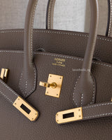 Hermes Birkin Retourne 25 | Etoupe Togo Gold Hardware-details