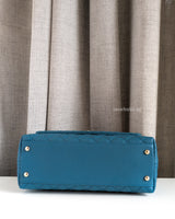 Chanel Coco Handle Medium | Teal Caviar Light Gold Hardware-details