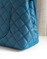 Chanel Coco Handle Medium | Teal Caviar Light Gold Hardware-details
