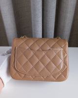Chanel Classic Flap Mini Square | 18S Dark Beige Caviar Light Gold Hardware-back