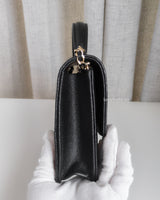 Chanel 25C Mini Backpack | Black Caviar Light Gold Hardware-side