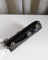 Chanel 25C Mini Backpack | Black Caviar Light Gold Hardware-details
