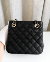 Chanel Bucket Bag Small | 23P Black Caviar Light Gold Hardware-back