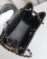 Chanel Bucket Bag Small | 23P Black Caviar Light Gold Hardware-details
