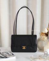 Chanel Preppy Coco Small | Black Caviar Brushed Gold Hardware-front