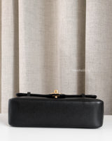Chanel Preppy Coco Small | Black Caviar Brushed Gold Hardware-details