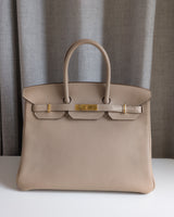 Hermes Birkin Retourne 35 | Trench Togo Gold Hardware-front1
