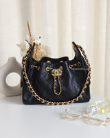 Chanel Chanel 25 Mini | 26A Black Caviar Gold Hardware-front