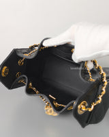 Chanel Chanel 25 Mini | 26A Black Caviar Gold Hardware-details