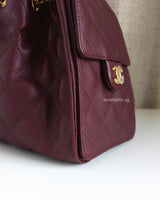 Chanel Chanel 25 Small | 26A Burgundy Caviar Gold Hardware-details