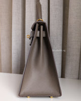 Hermes Kelly Sellier 28 | Etoupe Epsom Gold Hardware-details