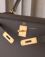 Hermes Kelly Sellier 28 | Etoupe Epsom Gold Hardware-details