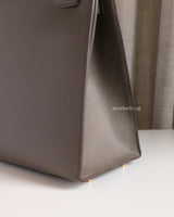 Hermes Kelly Sellier 28 | Etoupe Epsom Gold Hardware-details