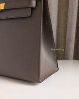 Hermes Kelly Sellier 28 | Etoupe Epsom Gold Hardware-details