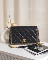 Chanel Seasonal Flap Bag Medium | 22B Black Caviar Gold Hardware-front