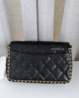 Chanel Seasonal Flap Bag Medium | 22B Black Caviar Gold Hardware-back