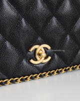 Chanel Seasonal Flap Bag Medium | 22B Black Caviar Gold Hardware-details