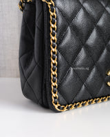 Chanel Seasonal Flap Bag Medium | 22B Black Caviar Gold Hardware-details