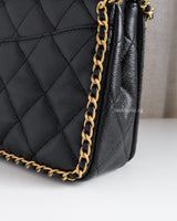 Chanel Seasonal Flap Bag Medium | 22B Black Caviar Gold Hardware-details