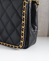 Chanel Seasonal Flap Bag Medium | 22B Black Caviar Gold Hardware-details