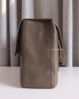 Chanel Maxi Flap 38cm | 26A Dark Khaki Caviar Gold Hardware-details