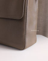 Chanel Maxi Flap 38cm | 26A Dark Khaki Caviar Gold Hardware-details