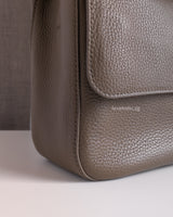 Chanel Maxi Flap 32cm | 26A Dark Khaki Caviar Gold Hardware-details