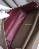 Chanel Maxi Flap 32cm | 26A Dark Khaki Caviar Gold Hardware-details