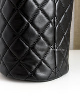 Chanel Bucket Bag Mini Pearl Crush | Black Lambskin Brushed Gold Hardware-details