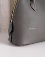 Hermes Bolide 25 Evercolor Leather | Gris Meyer Gold Hardware-details