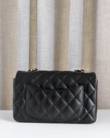 Chanel Classic Flap Mini Rectangle | Black Caviar Light Gold Hardware-back