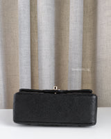 Chanel Classic Flap Mini Rectangle | Black Caviar Light Gold Hardware-details