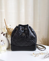 Chanel Gabrielle Backpack Small | Black Calfskin Multicolored Hardware-front