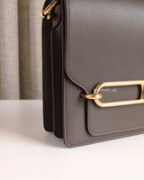Hermes Roulis Mini | Gris Etain Calfskin Permabrass Hardware-details