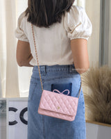 Chanel Wallet On Chain 22P Light Pink Caviar Light Gold Hardware-model