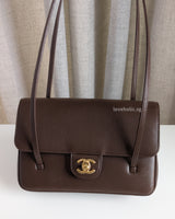 Chanel Preppy Coco Small | 26B Brown Caviar Brushed Gold Hardware-front1