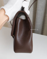 Chanel Preppy Coco Small | 26B Brown Caviar Brushed Gold Hardware-details