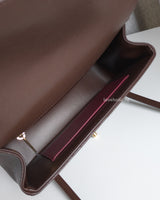 Chanel Preppy Coco Small | 26B Brown Caviar Brushed Gold Hardware-details