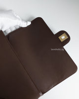 Chanel Preppy Coco Small | 26B Brown Caviar Brushed Gold Hardware-details