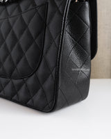 Chanel Classic Flap Jumbo | Black Caviar Silver Hardware-details