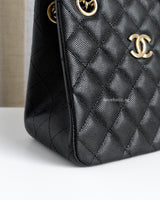 Chanel Bucket Bag Small | 23P Black Caviar Light Gold Hardware-details