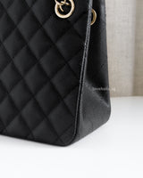 Chanel Bucket Bag Small | 23P Black Caviar Light Gold Hardware-details