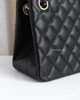 Chanel Bucket Bag Small | 23P Black Caviar Light Gold Hardware-details